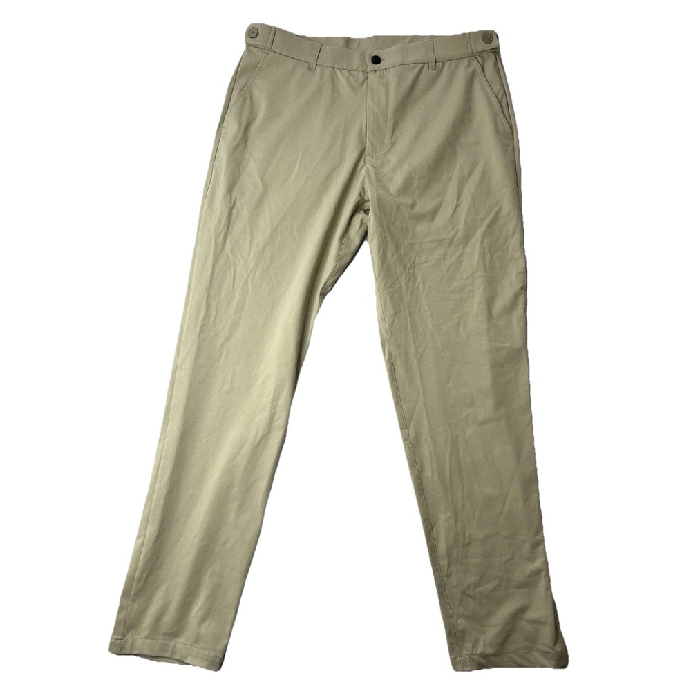 YoungLA 626 Office Tech Pants Mens 37x31 Beige Slim Fit Stretch Khaki 38L NWOT